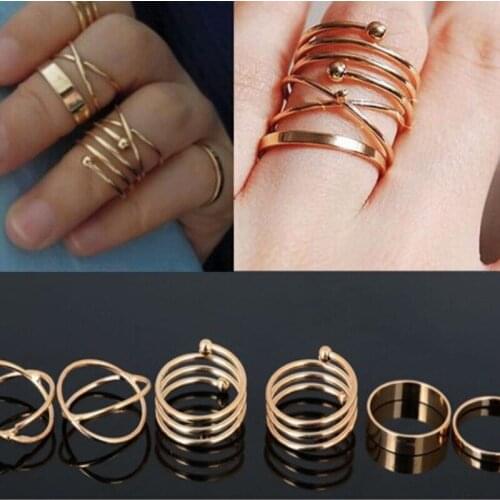 2021 Fashion Trend New Jewelry Korean Version of Retro Simple Wave Spiral Exaggerated Joints Womens Gold Ring Free Shipping