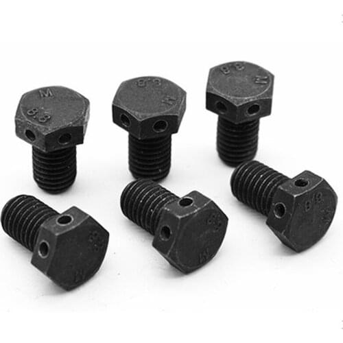 1Pcs M16 Blackening Outer Hex With Holes Screws External Hexagon Safety Hole Screw Bolts GB32.1 Punch Bolt 25mm-100mm Length