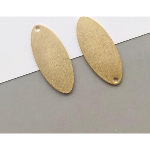 10pcs/Lot Earring Charms Stamping Oval Seed Shape Disc Pendant Brass Jewelry Diy Bohemia Necklace Bracelet Making Findings