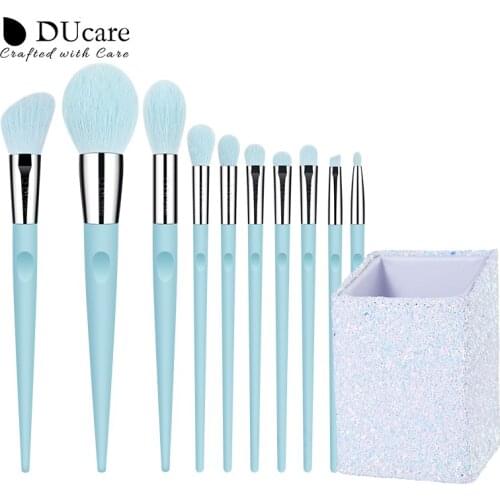 DUcare 10pcs Makeup Brushes Professional Powder Foundation Blush Eye shadow Brushes Highlighter Makeup Tools With Holder