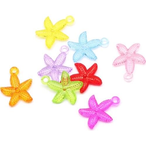 30pcs Mixed Transparent Starfish Acrylic Charms For Diy Jewelry Making Handmade Charm Necklace Earring Pendants Accessorie