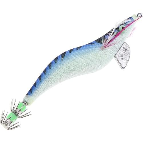 3D eyes Luminous Tail Squid Jigs 13.5cm 19g Shrimp Shape Saltwater Lure Fishing Baits for Fisherman