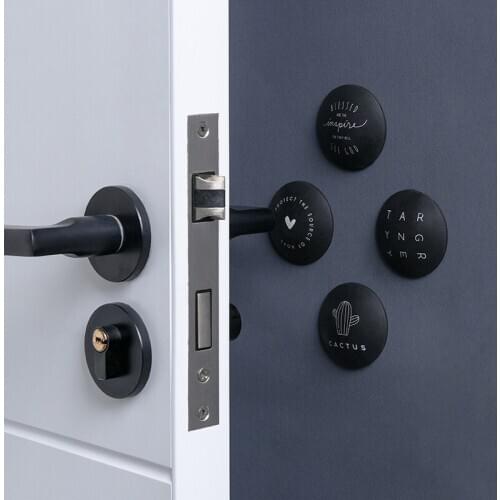 4pcs/Set Household TPR Solid Color Bumper Stickers Room Door Handle Bumper Pads Toilet Toilet Bumper Stickers Silent Pads