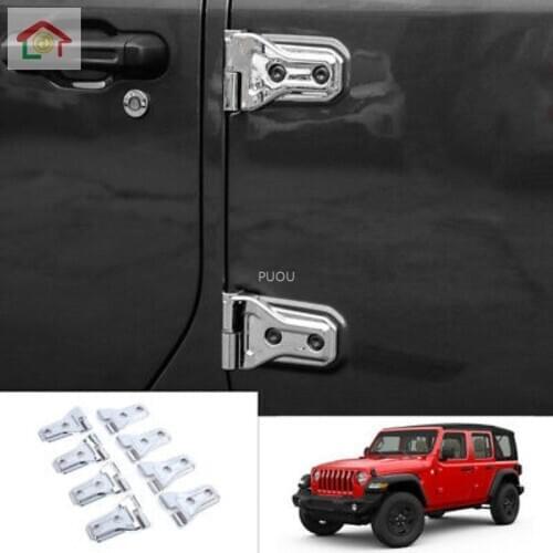 ABS Chrome Door Hinge Cover Trim 16pcs For Jeep Wrangler JL 2018 - 2019