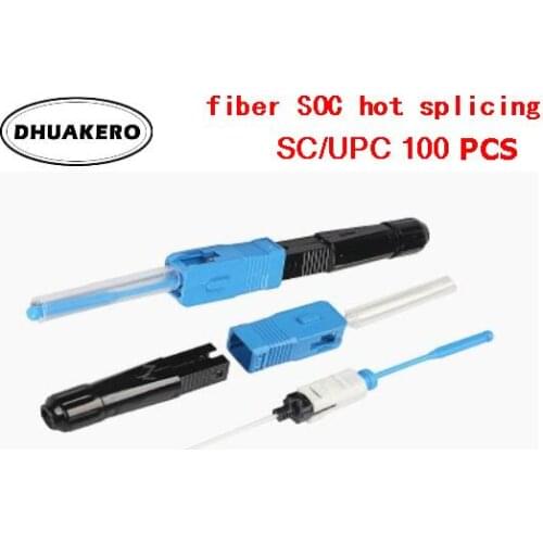 Free Shipping AB212B Hot splicing 100pcs SC/UPC Connector Optical fiber Fusion FTTH Fast adaptor