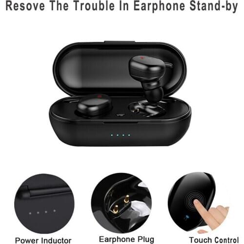 ZK50 Y30 TWS4 Bluetooth Earphones 5.0 Fingerprint Touch HD Stereo Wireless Earpiece Noise Cancelling Gaming Headset