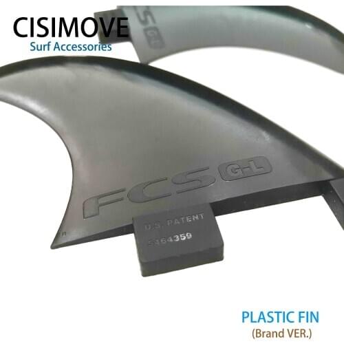 CISIMOVE 2-PC black plastic fiberglass twin fin FCS GL GXQ G5