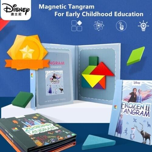 Wooden Magnetic Puzzle Cartoon Frozen/Zootopia/Toy Story/Cars 4 Styles Color Tangram For Early Childhood Education Toys