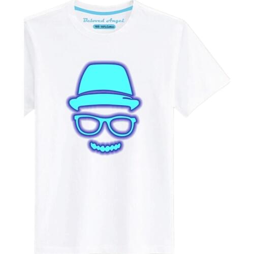 2020 Summer Fashion Unisex Luminous T-shirt Children Boys Short Sleeves Tees Baby Kids Cotton Tops For Girls Clothes 3-15 Yrs