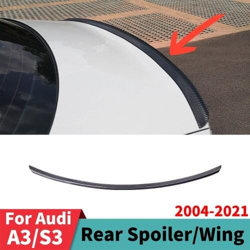 Rear Spoiler Diffuser Trunk Lip Tuning Accessories For Audi A3 S3 8PA 8VA 8VS 8V7 2008 2009 2010 2015 2016 2017 2020 2004 - 2021