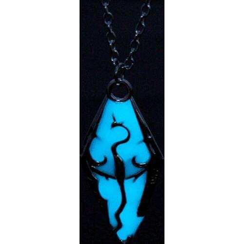 Dongsheng Newest Luminous Dragon Pendant Necklace The Elder Scrolls V Skyrim Bijouterie Men Cosplay Gift Accessories -30