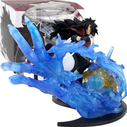 19cm Naruto Shippuden Anime Uchiha Madara with Weapoon Battle Action Figure Cartoon Decoration Model Toy Kids Gift Brinquedos