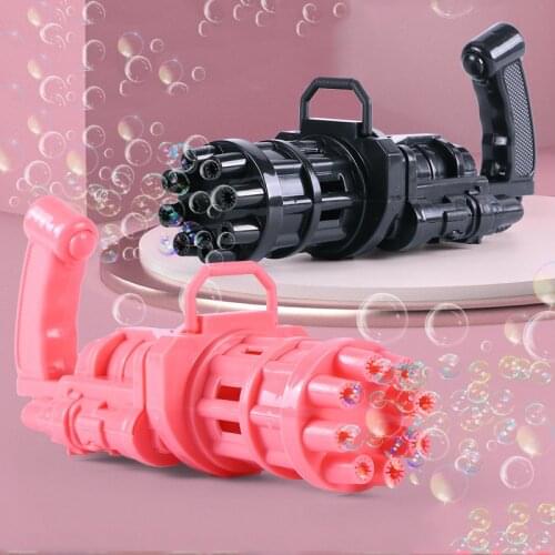 Electric Bubble Machine Gatling Bubble Gun Children Automatic Bubble Blowing Toy Gun Fan Combo Function Toy for Kids Wholesale