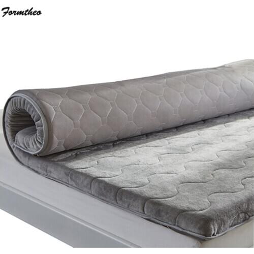 VESCOVO Fleece Warm Mattress Topper Thicken 8-10cm Double Tatami Floor Matras Foldable Bed Topper