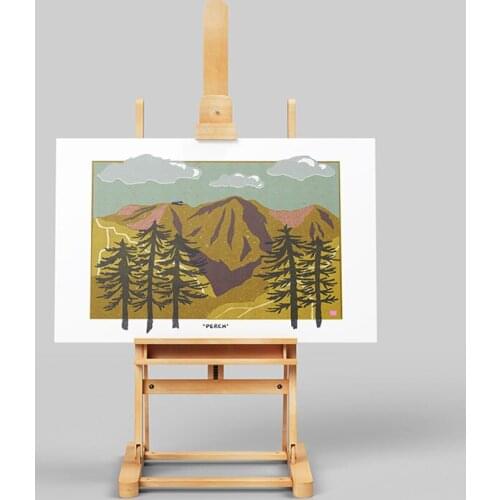 Mountain Art Print, Mid Century Modern Wall Art, Colorado Art, Scandinavian Modern Landscape Art Print, Cabin Decor, Nature Pri