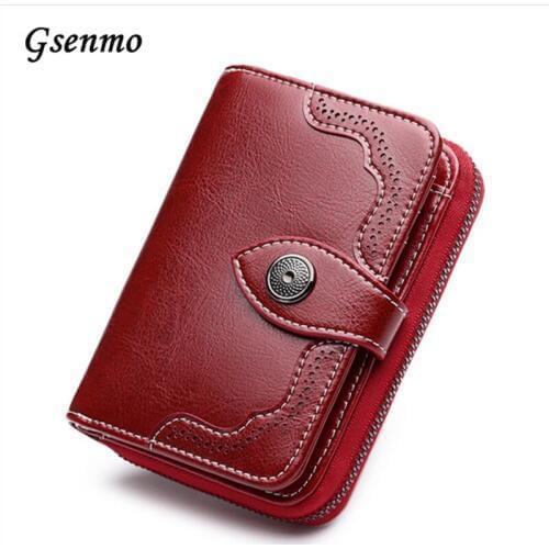 Gsenmo 2017 New Wallet Women Purse Brand Coin Purse Zipper Wallet Female Short Wallet Women Pu Leather Purse Small Purse