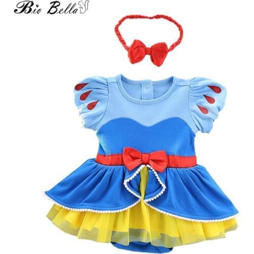 New 2021 Summer 2Pcs/Set Newborn Baby Girls Clothes Short Sleeve Bodysuits+Headband Princess Set Girl Outfits
