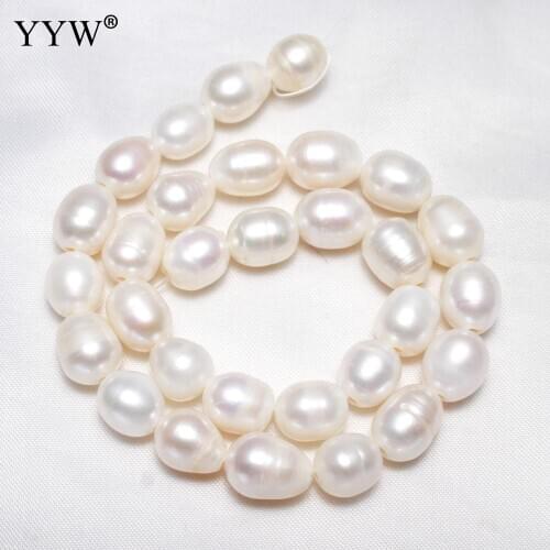 Cultured Potato Freshwater Pearl Beads Jewelry natural white 11-12mm Hole:Approx 2mm, Sold Per 15 Inch Strand