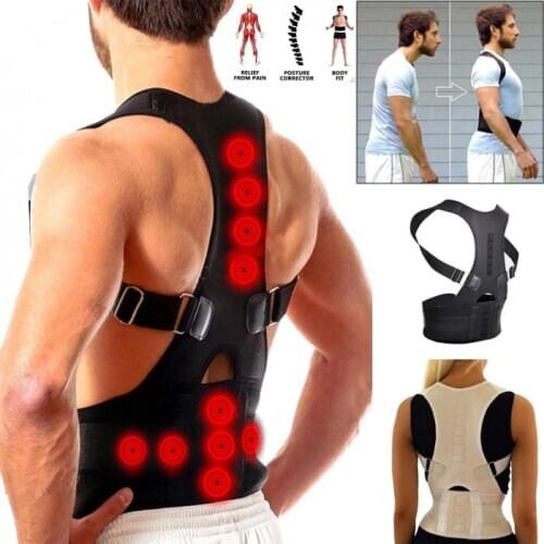 Top Adjustable Magnet Posture Corrector Back Corset Belt Straightener Brace Shoulder Corrector De Postura Braces Supports