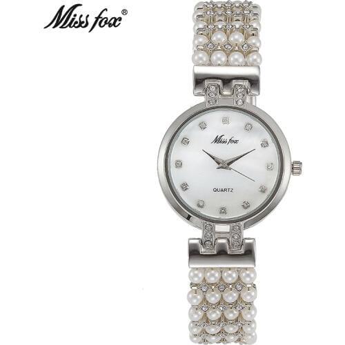 MISS FOX Brand Quartz Wrist Watches Women Casual Dress Watches Luxury Gold Ladies Rhinestone Clock Reloje Mujer Orologio Donna