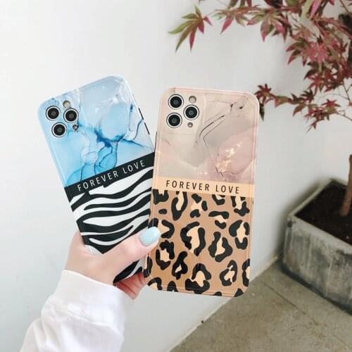 Fashion sexy Leopard Marble Zebra pattern soft silicon phone case for apple iphone 7 8 Plus X XS XR MAX 11 Pro back cover coque