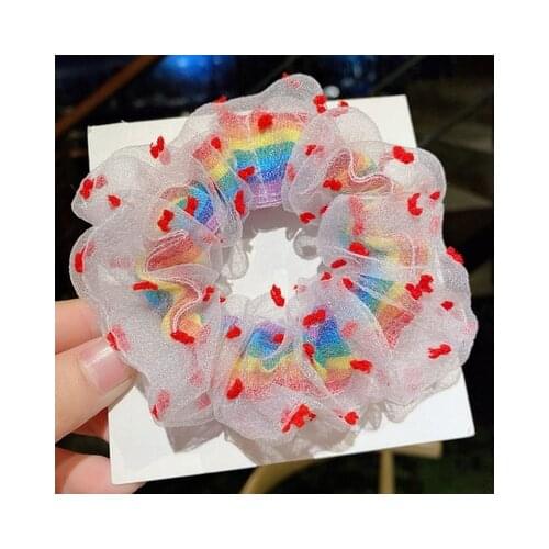 New fairy rainbow large intestine hair ring girly cute net red forest fat intestine ring