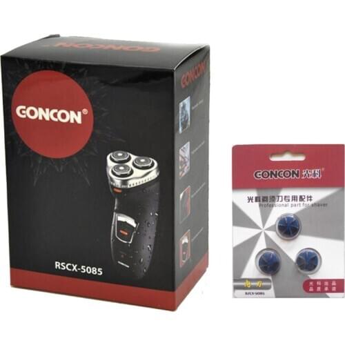 GONCON RSCX-5085 Floating Rotary 3 Head Electric Shaver Rechargeable Washable Dry Wet Razor Trimmer or Replace Head Blade Knife