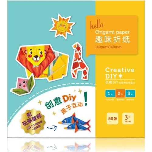 Manual Origami Souptoys Funny Paper DIY Handmade Early Education Toy 14X14CM Multicolor 50 Sheet/Pack Parent-child Interaction