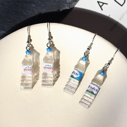 Hand made creative fun wacky water bottles earrings contracted temperament