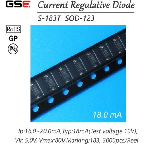 S-183T 18MA SMD SOD-123 CRD / CURRENT REGULATIVE DIODE NEW Applied to LED lamps and lanterns 10PCS/LOT