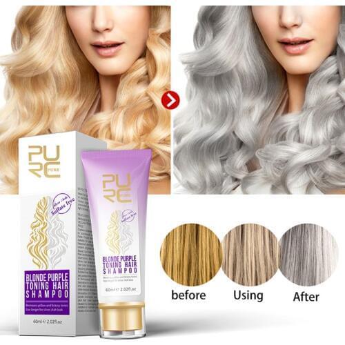 New Purple Shampoo Removes Yellow Brassy Tones of Hair Neutralize Orange Green for Silver Ash look Salon Home 100ml