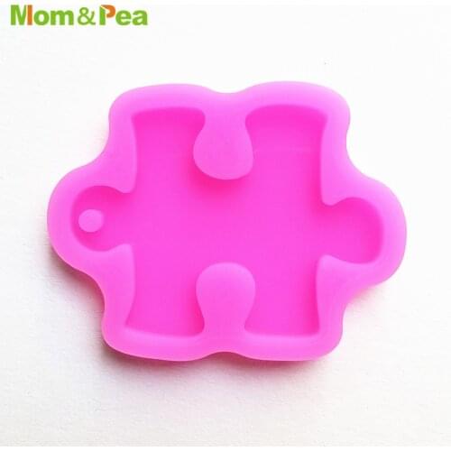 YS8033 Shiny Puzzle Piece Shaped Silicone Mold For Key Chains Phone Ornamental Decoration Fondant Mould Resin Epoxy DIY Tools