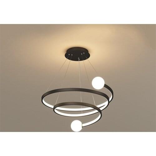 Modern Simple Creative Spiral Chandelier Lighting Living Room Decor Round Chandeliers Nordic Dining Room Kitchen Lights Hanging