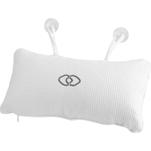 Spa Non-Slip Cushioned Bath Tub Spa Pillow Bathtub Head Rest Pillow For Neck And Back Bathroom Supply With Suction Cups