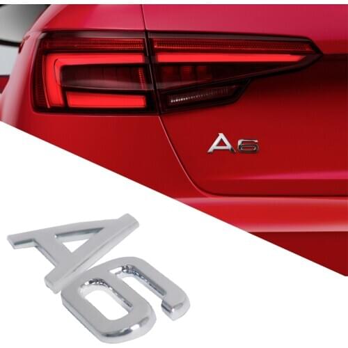 Chrome A6 Letters Sticker Car Rear Trunk Sticker For Audi A6 C6 A6L A3 A4 B8 A8 A7 Q5 Q7 A6 Logo Sticker Auto Tuning Accessoies