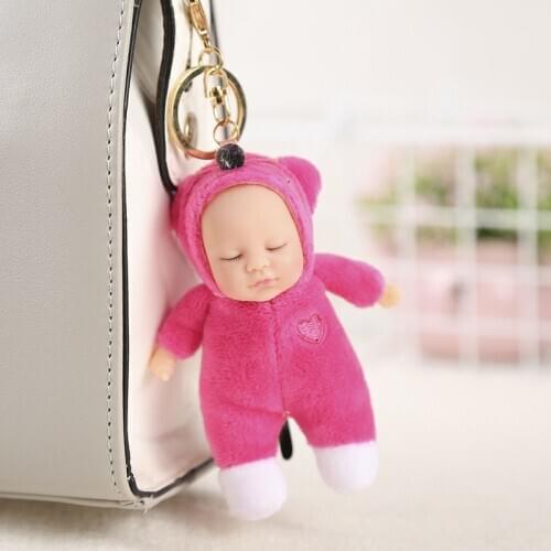 Bag Charm Baby Doll Pendant Keychain Women Femme Handbag Purse Charms Car Key Chain Porte Clef Keys Accesorias Sleutelhanger