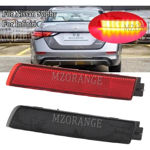 MZORANGE LED Black/Red Rear Bumper Light For Nissan Sylphy For Infiniti Tail Lamp Warning Signal Brake Light Car Accessories