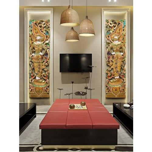 Thai handmade wood carving wall hanging living room corridor Decoration pendant monkey solid wood crafts carving board