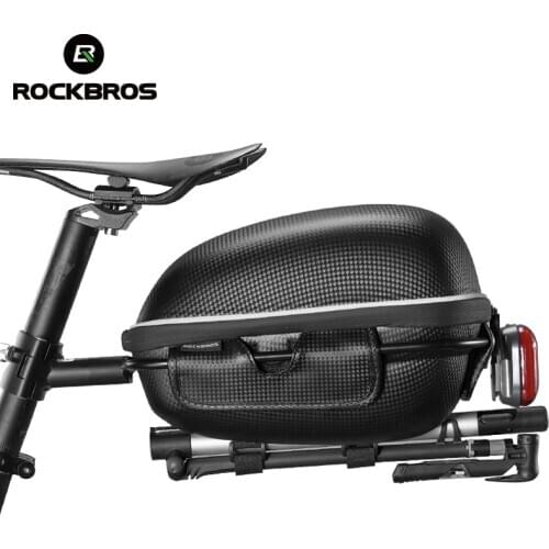 ROCKBROS Saddle Bag Waterproof Hard Shell Hang Rear Reflective Light Load-Bearing Bike Bag EVA Large Capacity Seat Bicycle Bag