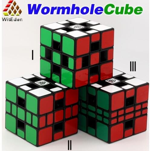 WitEden 3X3X3 Magic Wormhole Cube Series v1 v2 v3 Version I II III Stickers Special Puzzles 3X3 Professional Educational Toys