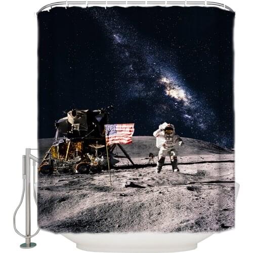 Astronaut Shower Curtain Bathroom Decor Fabric Shower Curtain Farmhouse Decor