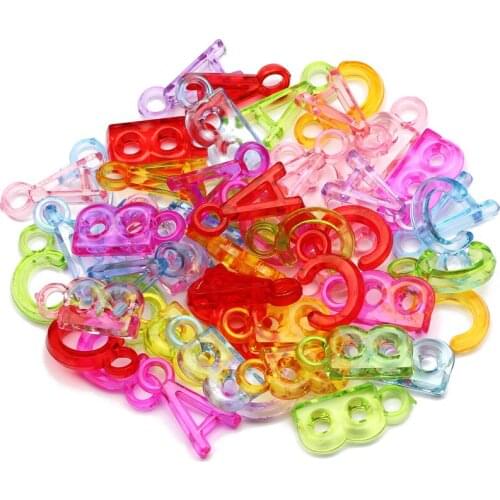 30pcs Colorful Transparent Letter Spacer Beads 10-20mm ABC Acrylic Beads For Jewelry Making DIY Necklace Bracelet Accessories