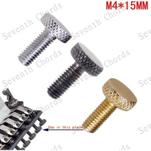 6 Pcs Thread Diameter 4MM, Pitch 0.7MM Tremolo Bridge Fine Tuning Screws For Electric Guitar - Chrome - Black - Gold for choose
