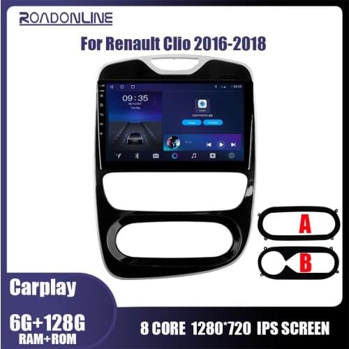 6G+128G Audio Player Android Multimedia Video For Renault Clio 4 2016 2017 2018 2019 DSP 4G Car Radio DVD Navigation GPS no 2din