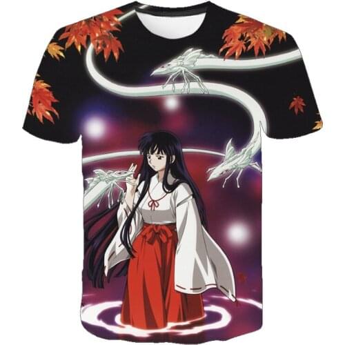 Inuyasha Sesshoumaru Platycodon Anime Boys Girl Children Short Sleeve Summer Clothing Baby Kids 3D Print Casual Tee Toddler