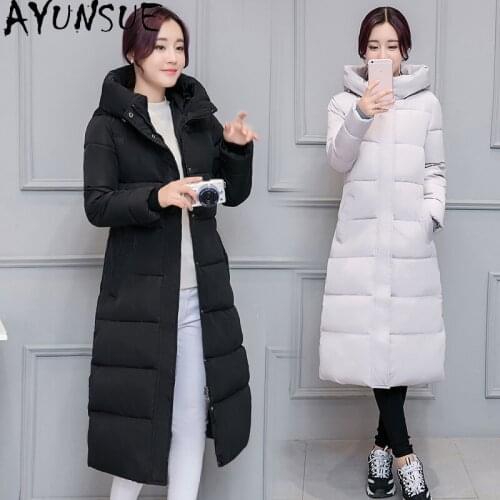 AYUNSUE Long Female Winter Coat Black Parkas Women 2021 Winter Jacket Women Korean Style Loose Overcoat Casaco Feminino Gxy59