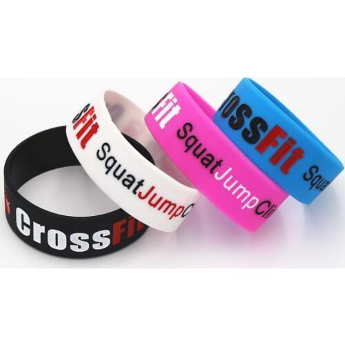 4PCS New Fashion Jewelry CROSS FIT SJ Bracelets & Bangles Sports Black White Silicone Rubber Wristband Bands Gifts SH046