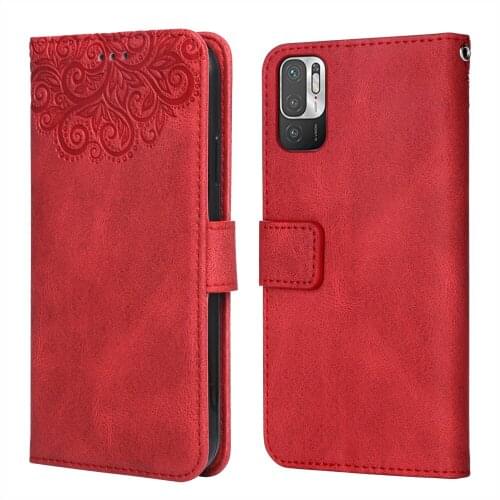 For Xiaomi Redmi Note 10T Flower Embossing Case Coque for Redmi Not 10T Wallet Flip Leather Case for Xiaomi Note10 T Cover