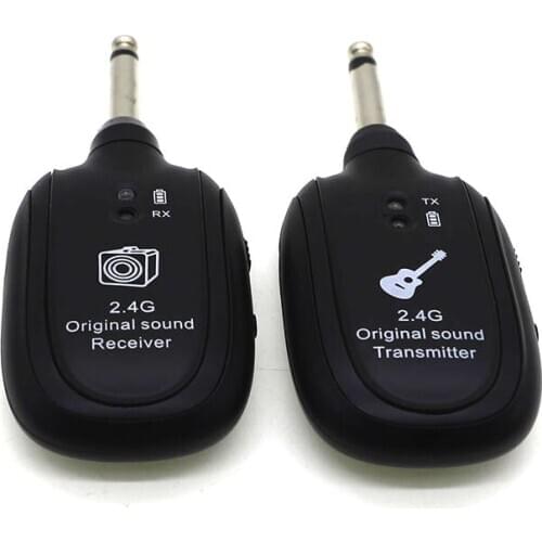 Black 2.4G Guitar UHF Wireless Audio System Transmitter and Receiver for Electric Acoustic Guitar Bass