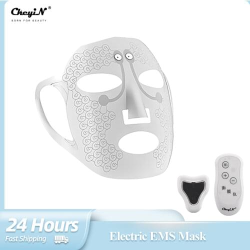CkeyiN Electric EMS Mask Lead in Beauty Device Face Lifting Anti Wrinkle Silicone Masks Skin Tightening Rejuvenation Facial Care